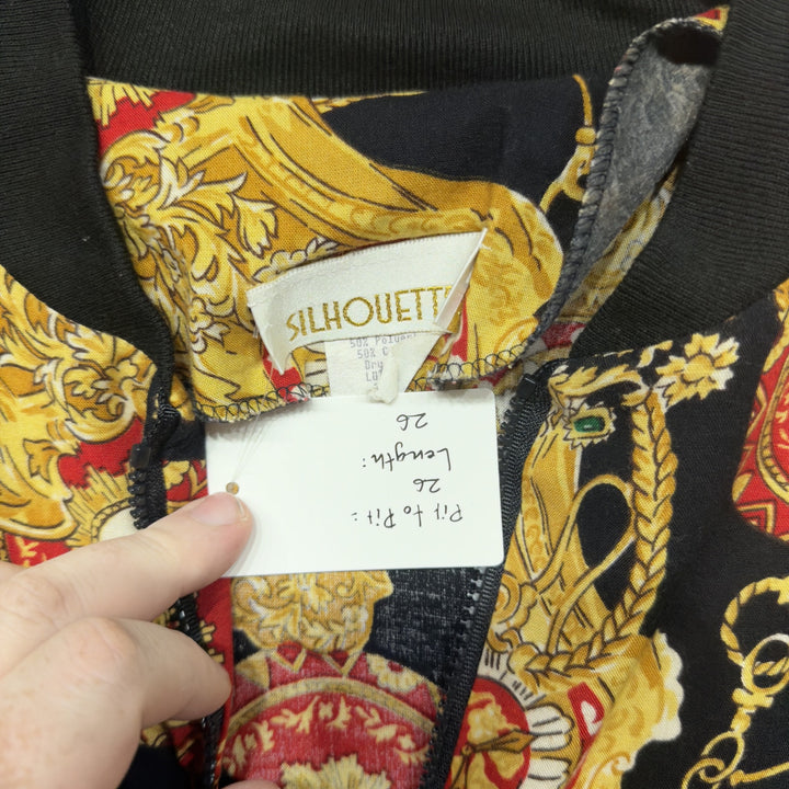 Baroque Print Vintage Bomber Jacket XL 80s