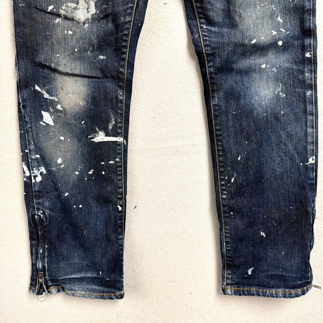 Analog Flannel Lined Paint Splatter Jeans Size 30