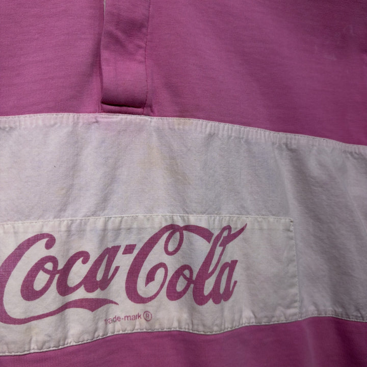 Vintage Coca Cola 80s Pink Polo Shirt Size Medium