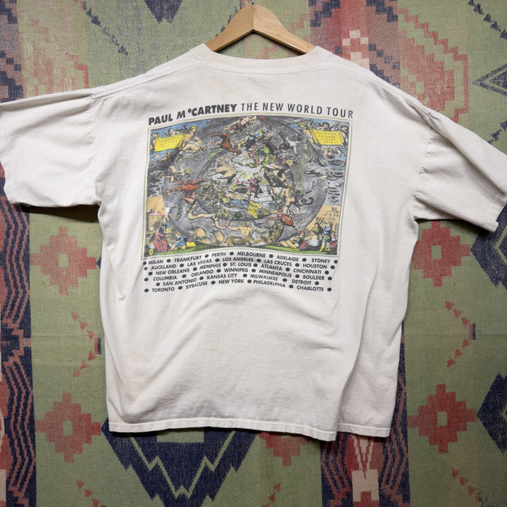 Paul Mcartney New World Vintage Tour T Shirt Size XL 90s