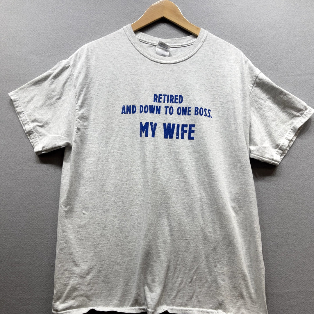 Vintage Retired down to one boss funny T Shirt Size Large