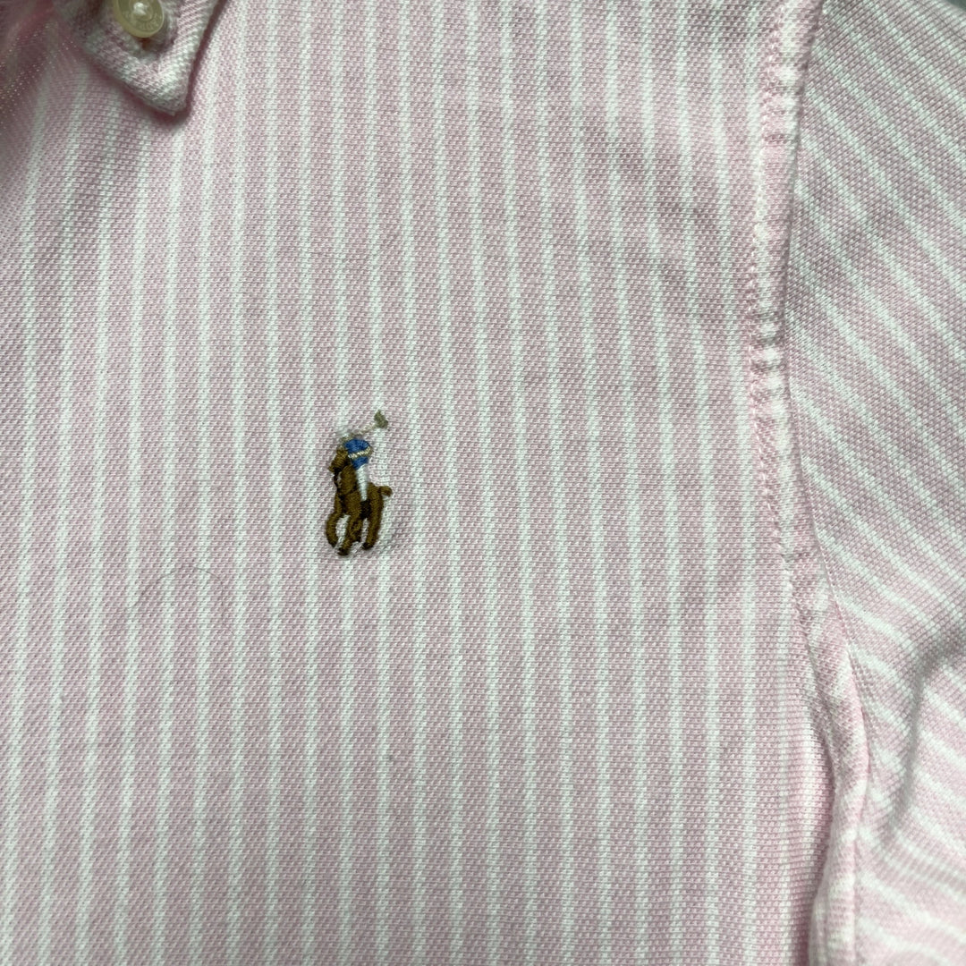 Boys Polo Ralph Lauren Pink Stripe Button Down Shirt Large (12-14)