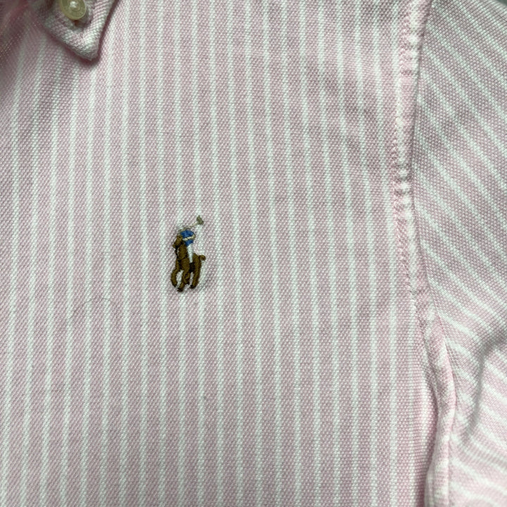 Boys Polo Ralph Lauren Pink Stripe Button Down Shirt Large (12-14)
