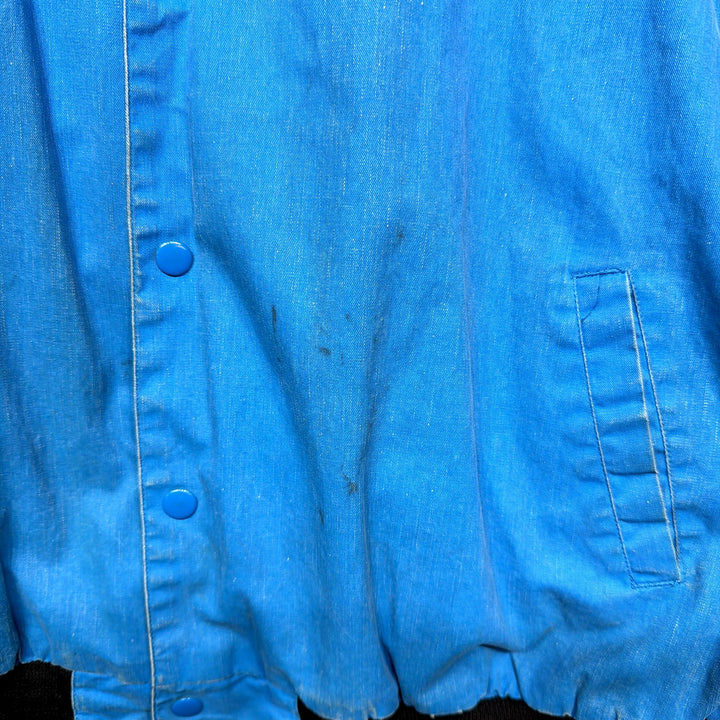 Vintage Wrangler Brushpopper Blue Snap Bomber Jacket Size XXL
