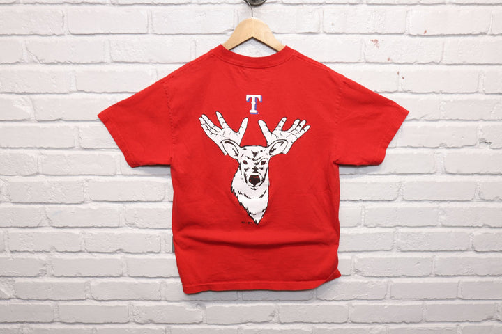2000s Vintage Texas Rangers Claw and Antlers T Shirt Size Medium