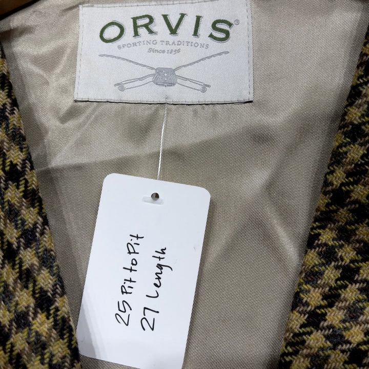 Orvis Houndstooth Wool Vest Size XL