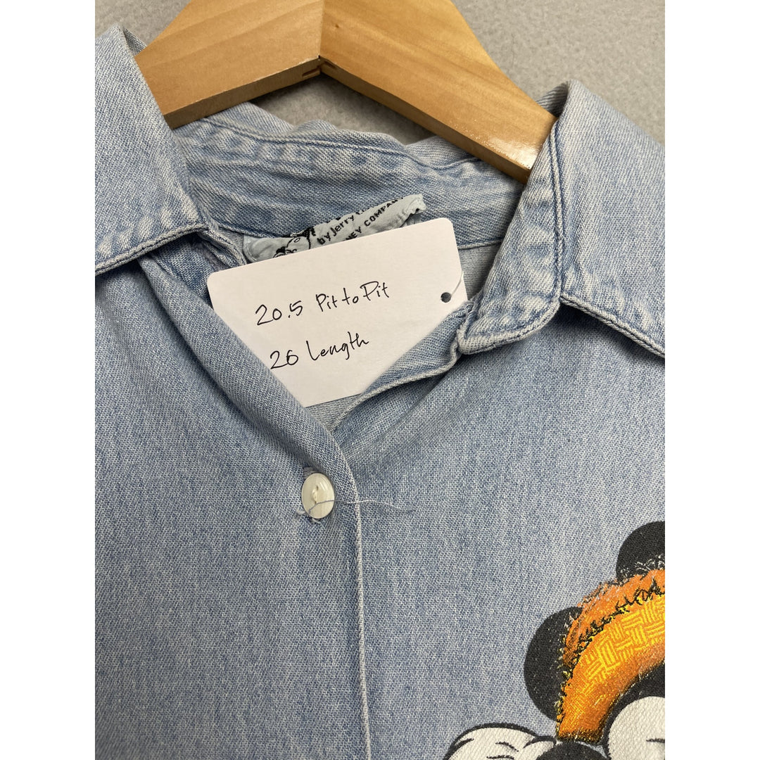 Women's 90's Mickey Mouse by Jerry Leigh Denim Vest Size Medium