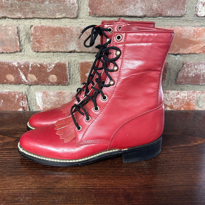 Vintage Justin Diamond J Kiltie Roper Boots Size 5B