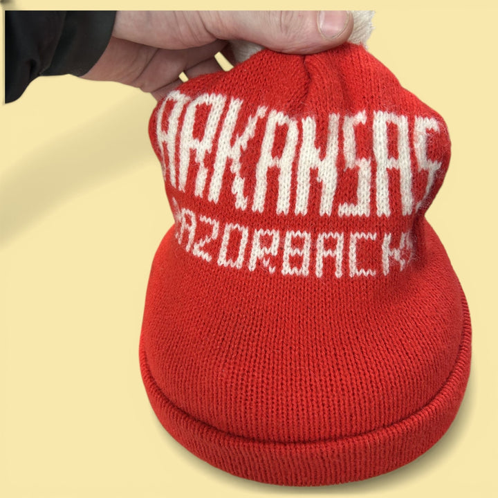 Vintage 80s Arkansas Razorbacks Beanie Hat