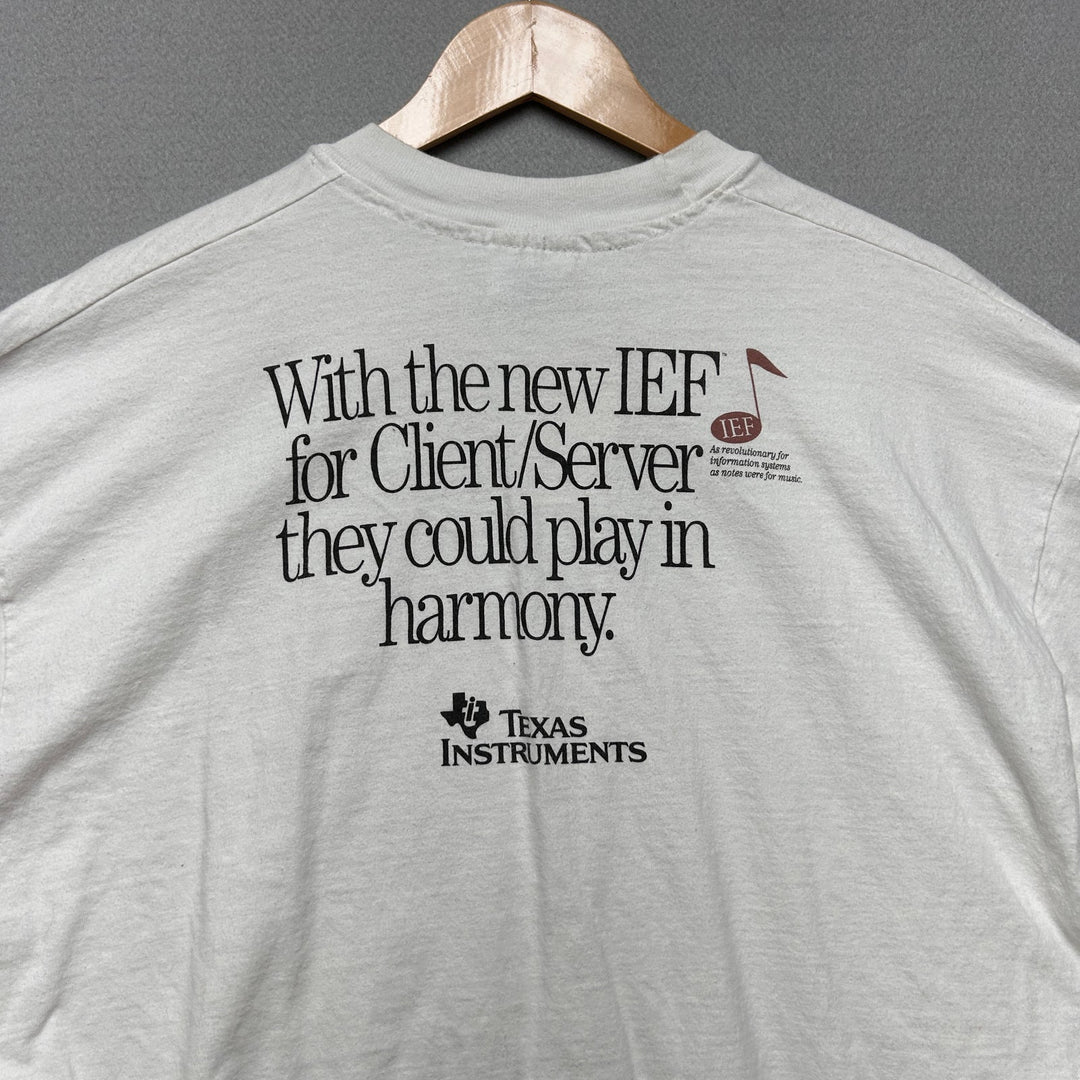 Vintage Buddy holly and Beethoven Texas Instruments Software T Shirt Size Xl
