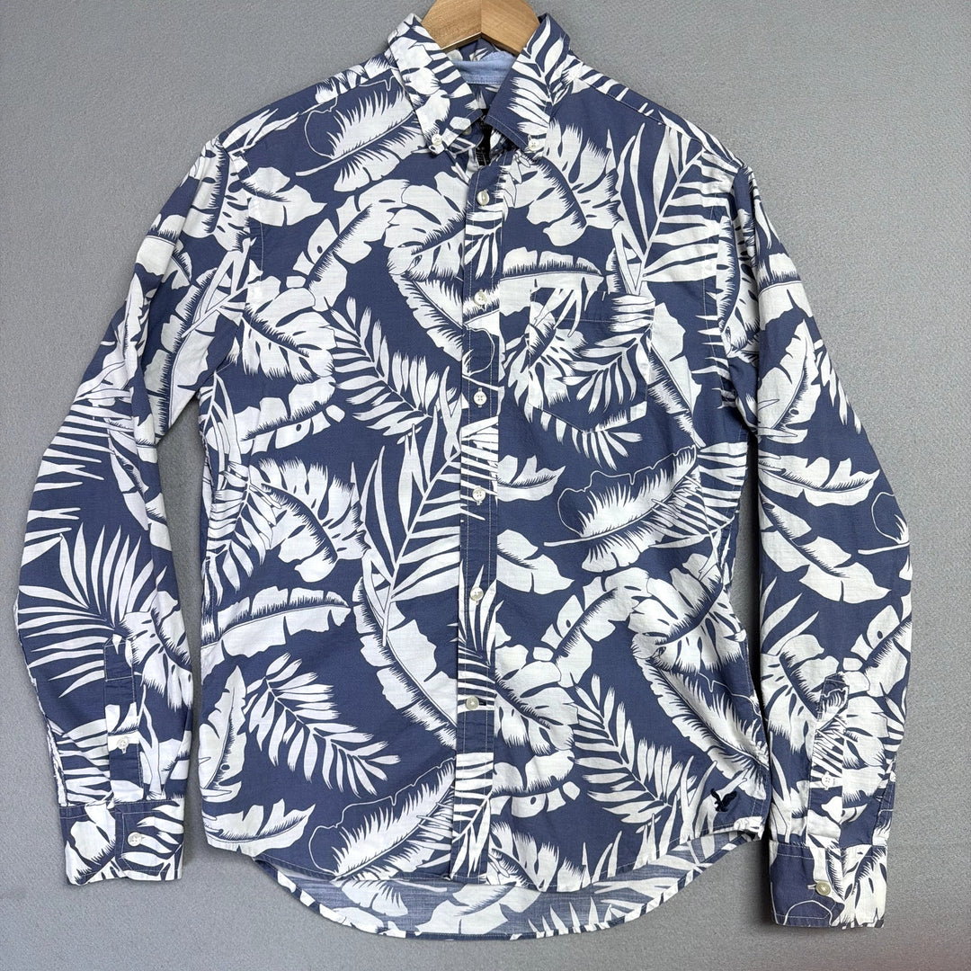 American Eagle Hawaiian Button Down Shirt Size Small