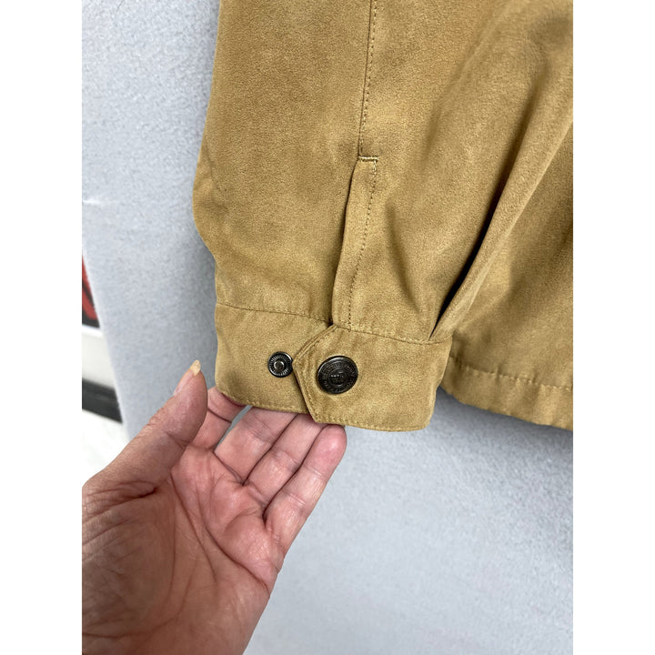 Weatherproof Brand Camel Tan Suede Bomber Jacket Size Large