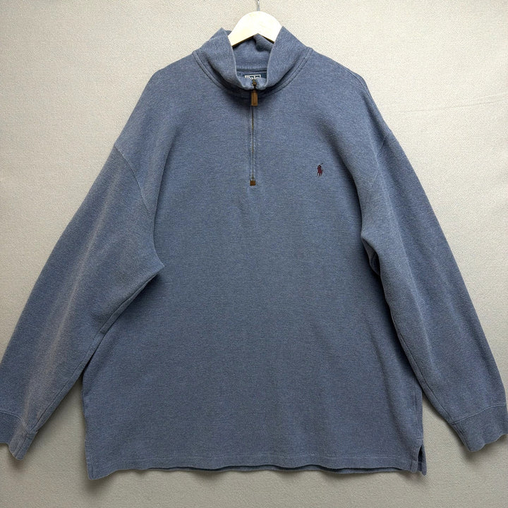 Vintage Polo Ralph Lauren Blue Quarter Zip Sweatshirt Size XXL Tall
