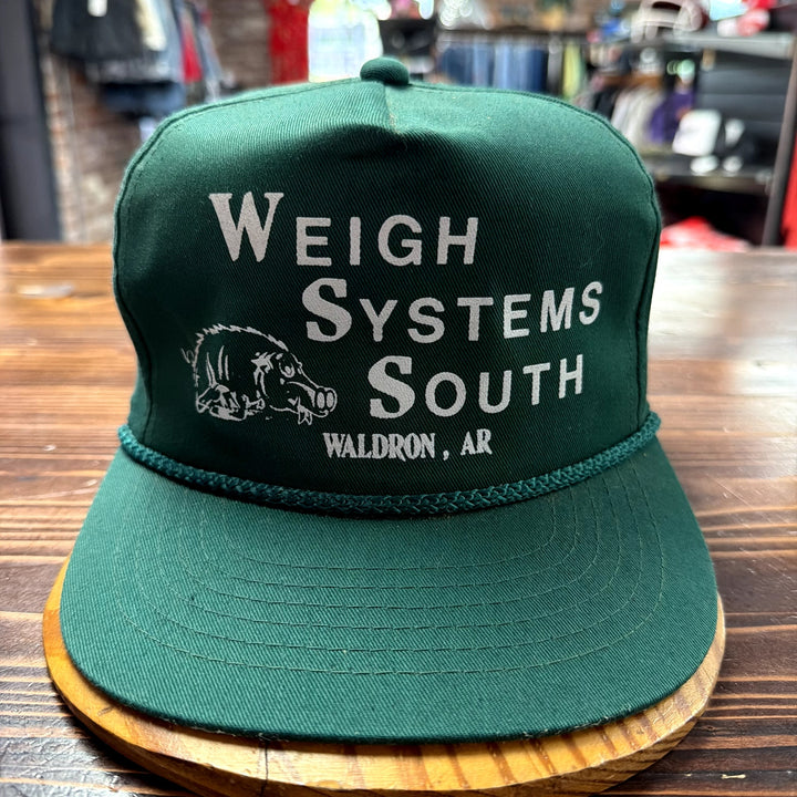 Vintage Arkansas Weigh Systems South Razorback Snapback Hat