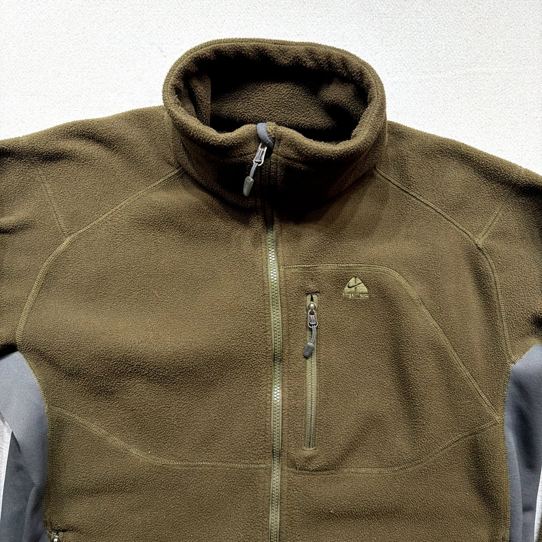Vintage Nike ACG Olive Green Fleece Jacket Size Large