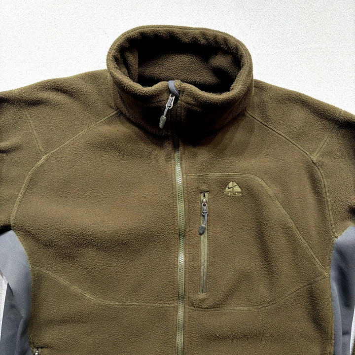 Vintage Nike ACG Olive Green Fleece Jacket Size Large