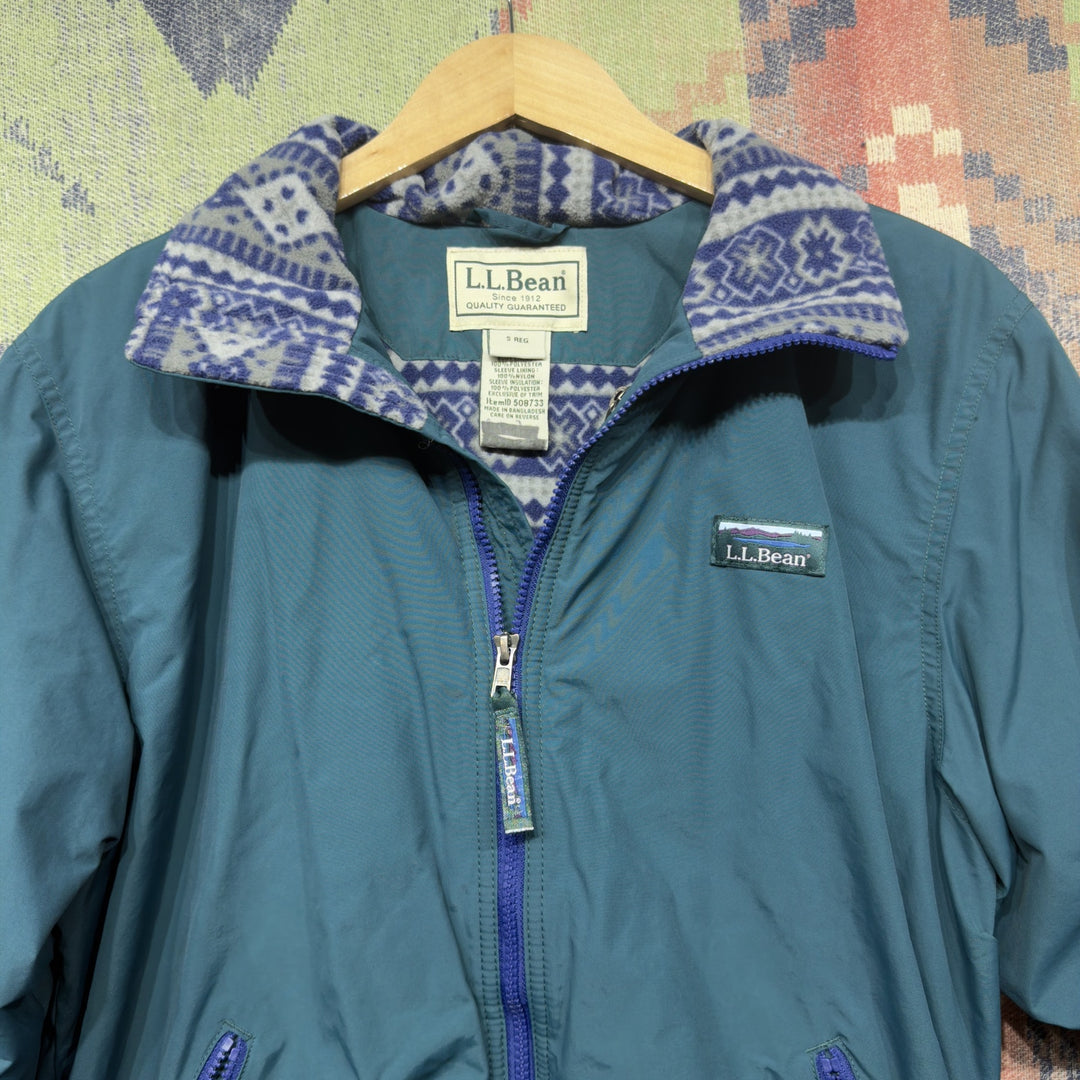L.L. Bean Aztec Lined Vintage Warm Up Jacket Small 90s