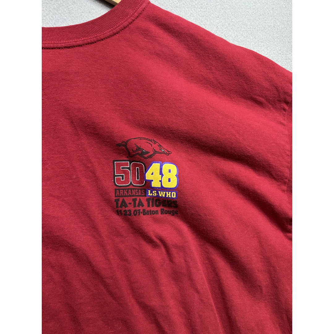 Vintage Arkansas 50/48 LSU Who T Shirt Size XL