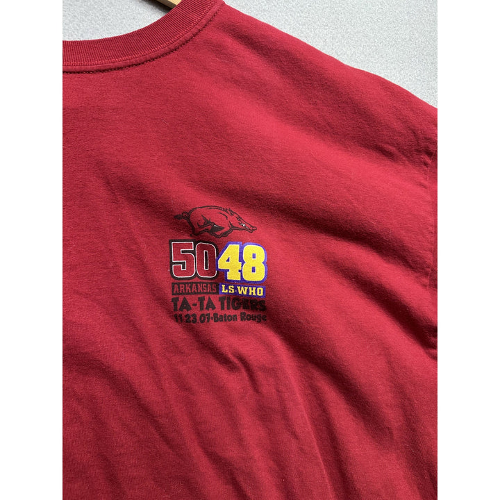 Vintage Arkansas 50/48 LSU Who T Shirt Size XL