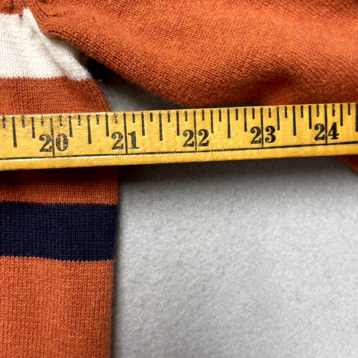 Men's Tommy Hilfiger Orange Striped 1/4 Zip Sweater Size Large