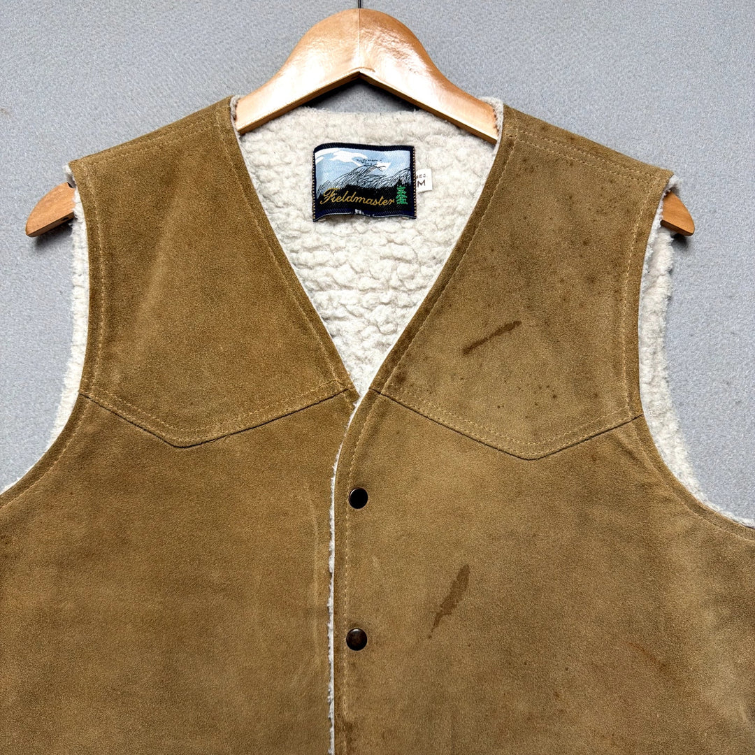 Vintage Fieldmaster Suede Sherpa Vest Size Medium