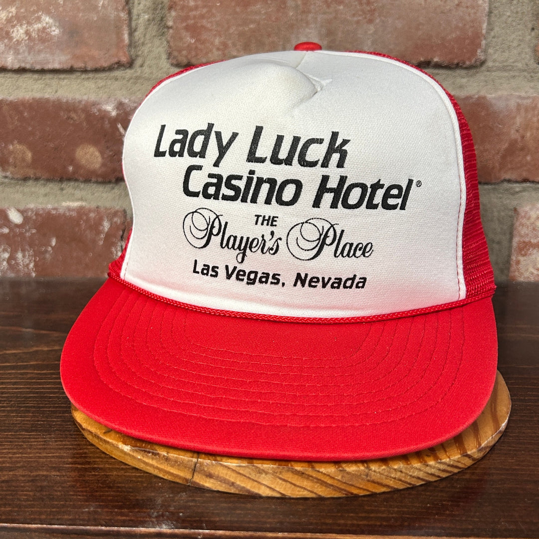 Vintage Lady Luck Casino Trucker Hat