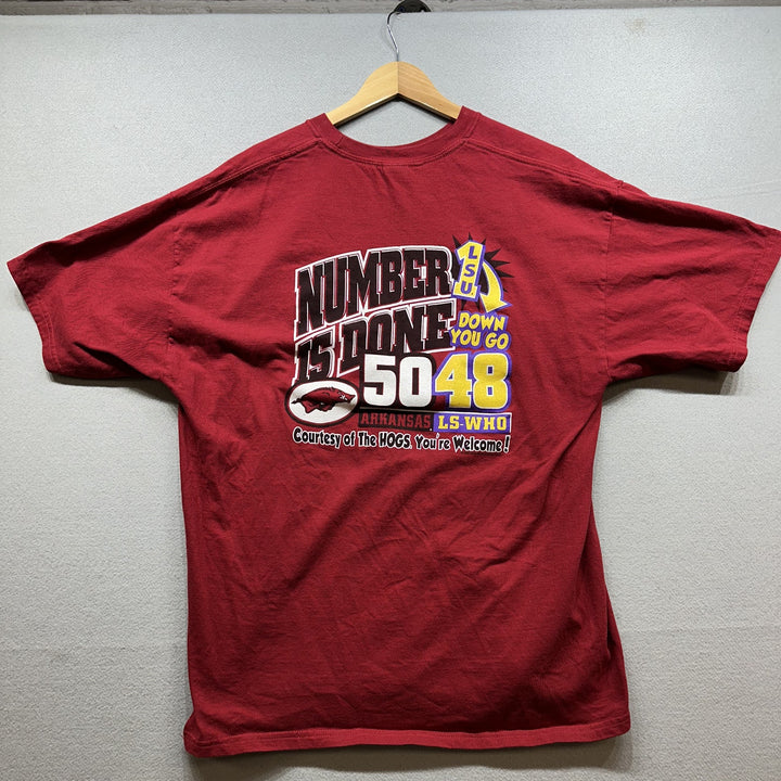 Vintage Arkansas 50/48 LSU Who T Shirt Size XL