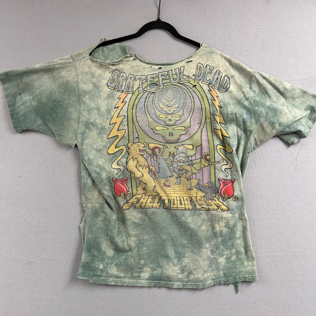 Vintage Grateful Dead Liquid Blue Heavily Distressed Thrashed T Shirt Size XL