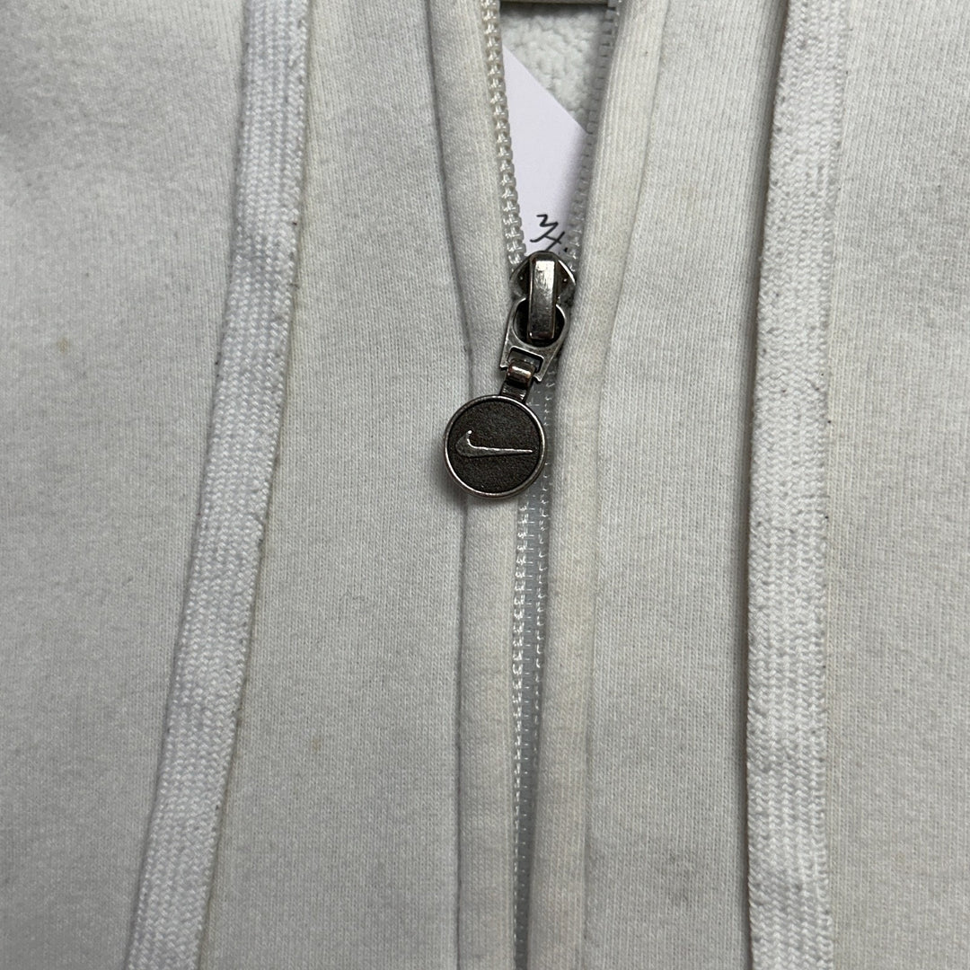 Y2K Nike Sportswear White Full Zip Hoodie Size M (8-10)