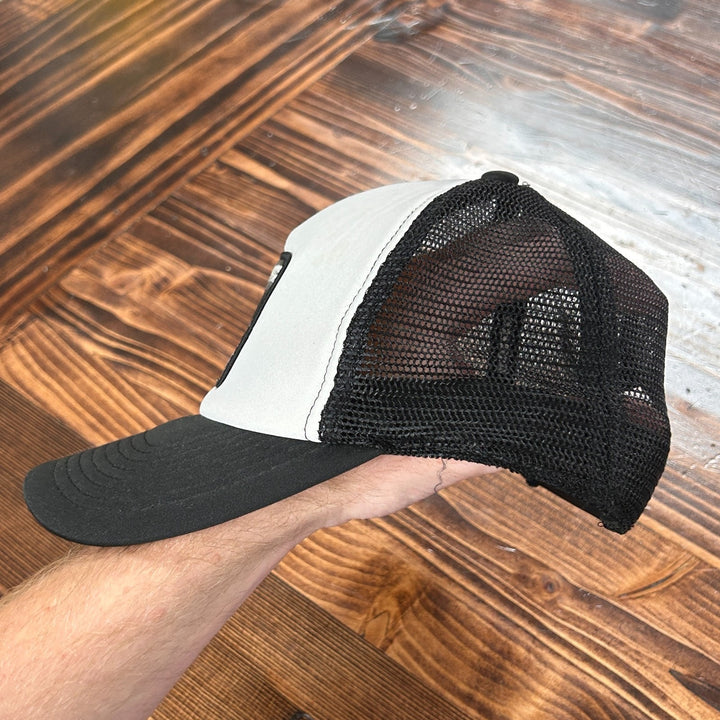 Y2K Quiksilver Men's Truck Hat Black White Patch Hat Surf Wear Snapback