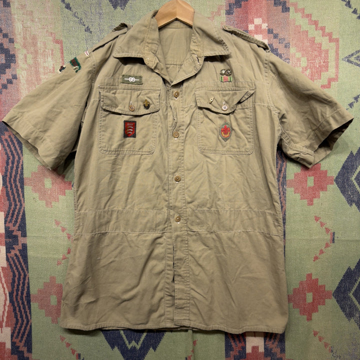Vintage 50s Boy Scouts UK Button Down Shirt Size  Medium