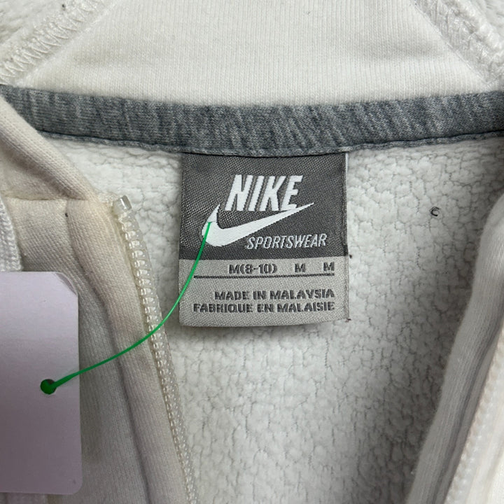 Y2K Nike Sportswear White Full Zip Hoodie Size M (8-10)