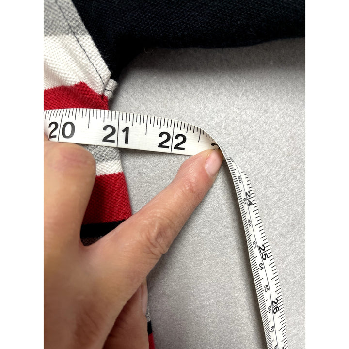Y2K Avirex Men's Black Red Grey Polo Size Medium
