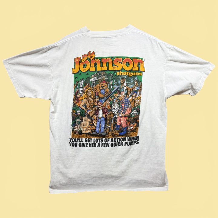 Vintage Big Johnson Shotguns 90s Funny T Shirt Size XL