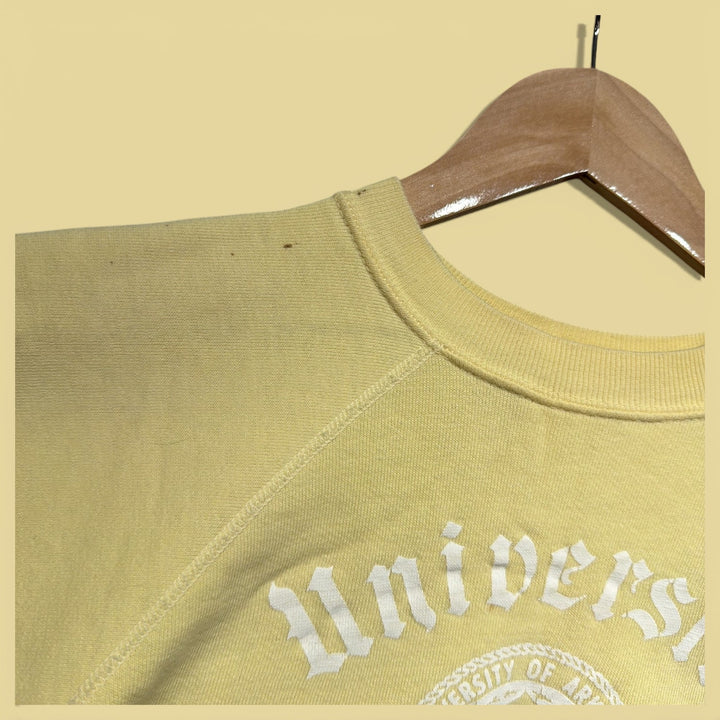 Vintage University of Arkansas 60s Artex Non Flocked Short Sleeve Sweatshirt Med