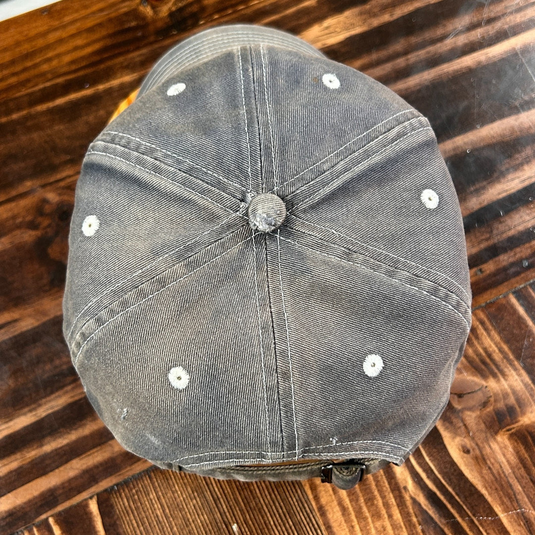 Vintage 2000s Grey Nike Embroidered Spell Out Swoosh Distressed Strapback Hat