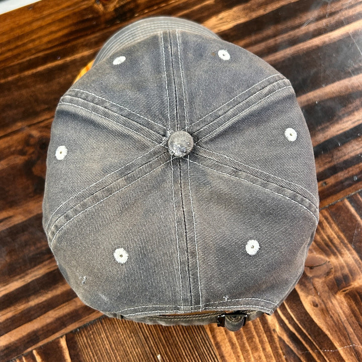 Vintage 2000s Grey Nike Embroidered Spell Out Swoosh Distressed Strapback Hat