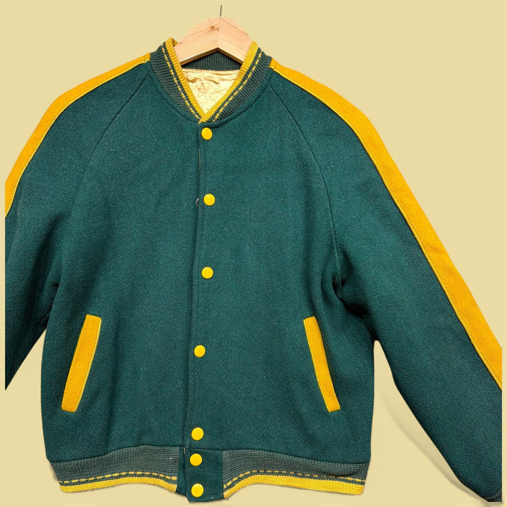 Vintage Reversible Wool Silk 50s Kids Jacket Size XL