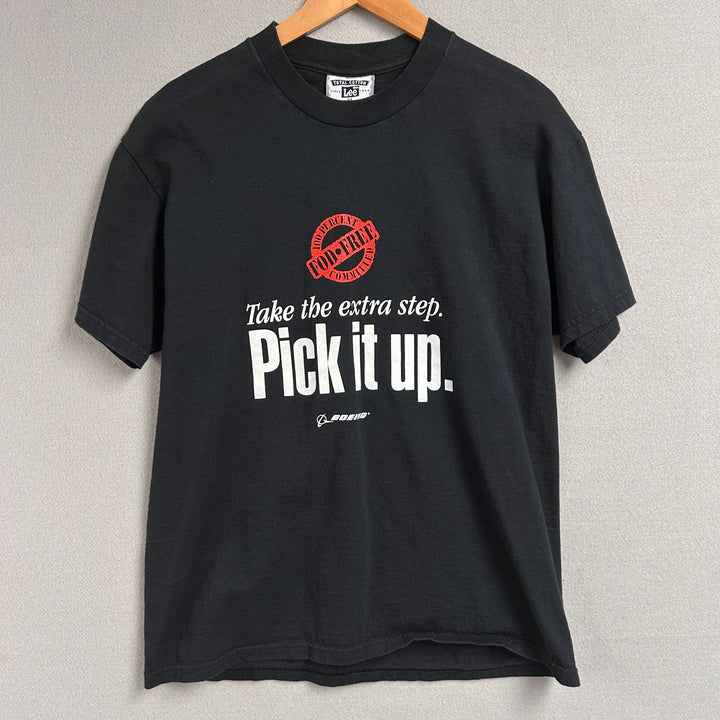90's Boeing "Pick It Up" FOD Free Black Shirt Size Medium