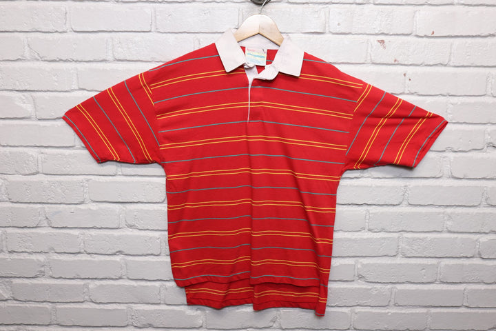 80s arrow criterion striped polo shirt size medium