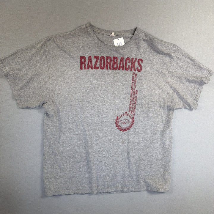 Arkansas Razorbacks Gray T Shirt Size XL