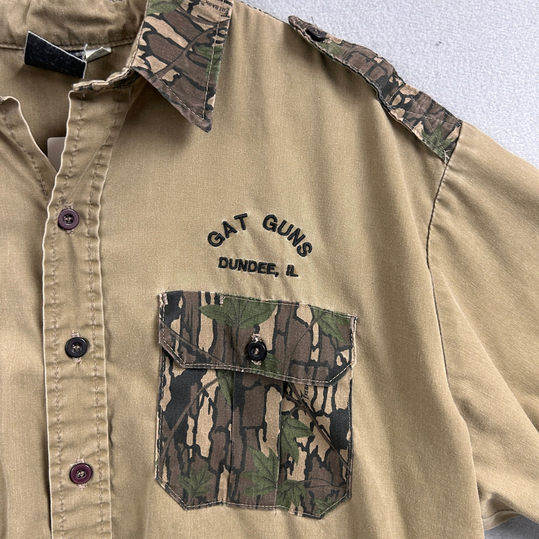 Vintage GAT Guns Trebark Camo Shirt Size XL