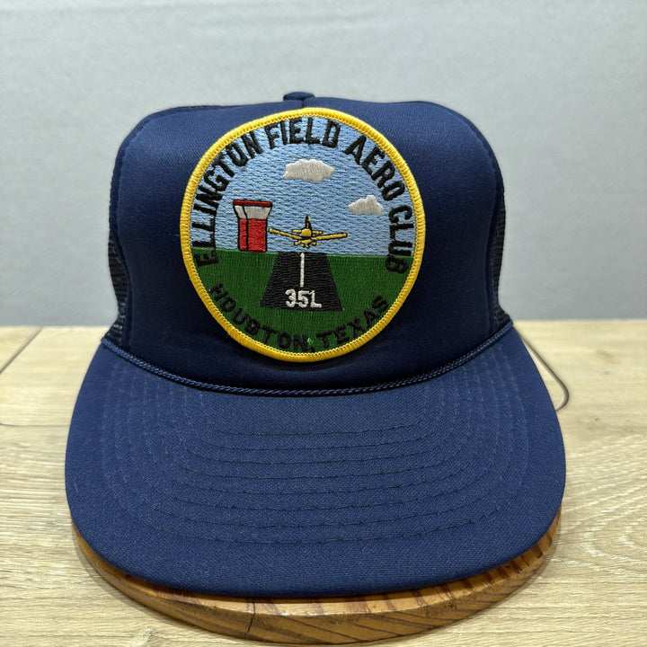 Vintage 80s Ellington Field Aero Club Houston Texas Snapback Hat