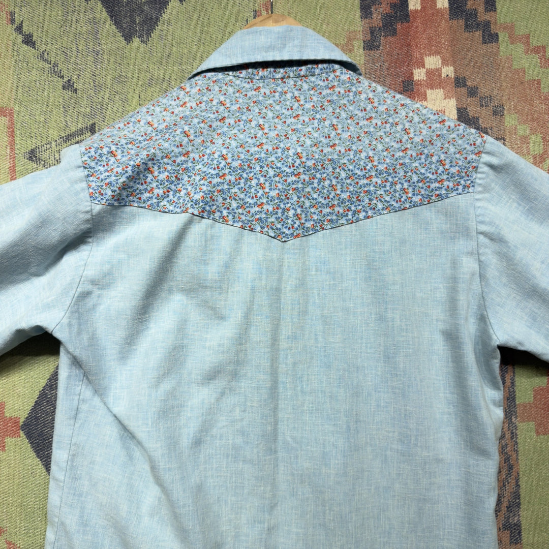 Chambray Vintage Western Button Down Shirt Medium 70s