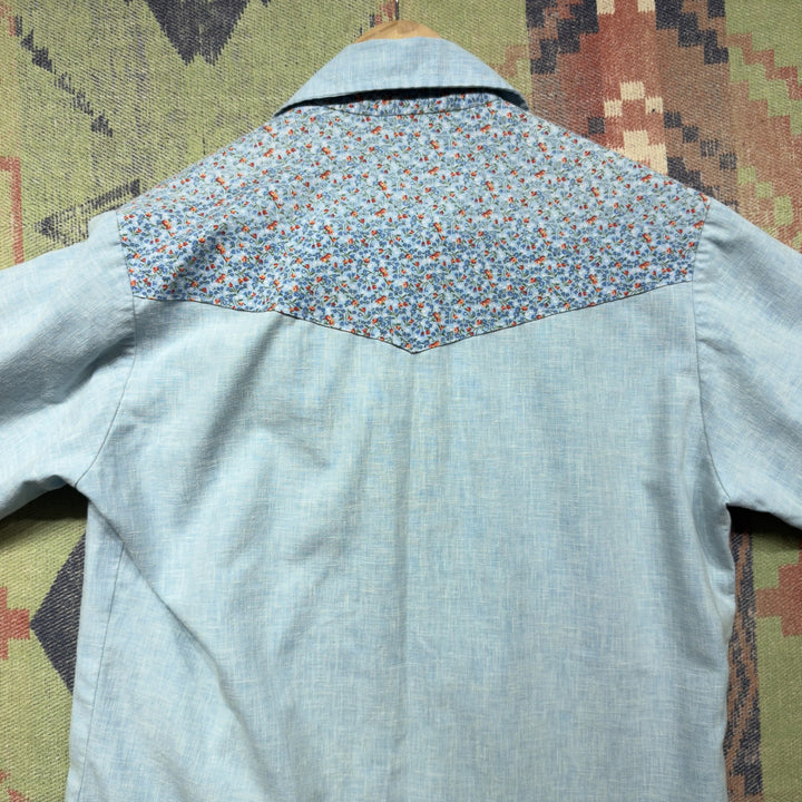 Chambray Vintage Western Button Down Shirt Medium 70s