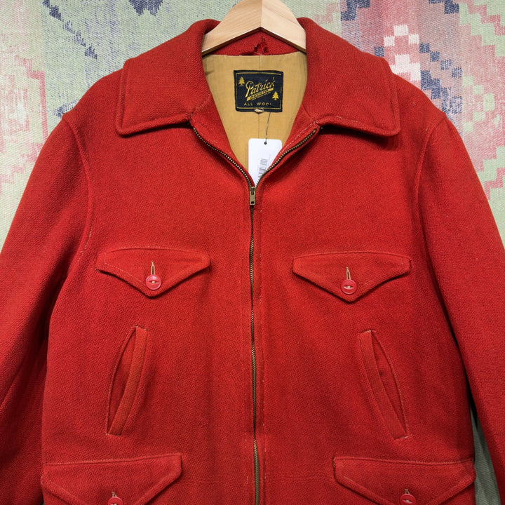 Patrick Duluth Vintage Red Wool Hunting Jacket Medium 50s