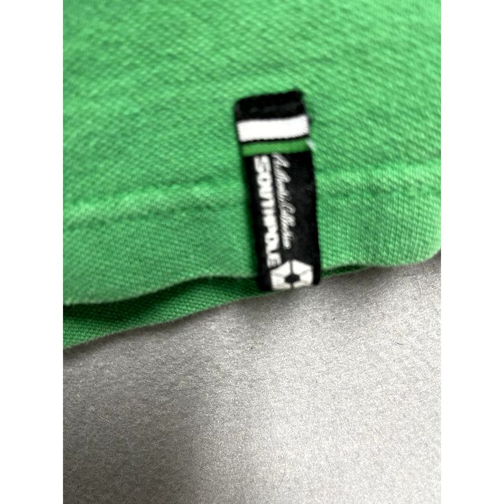 Y2K South Pole Men's Green Embroidered Polo Size 3XL