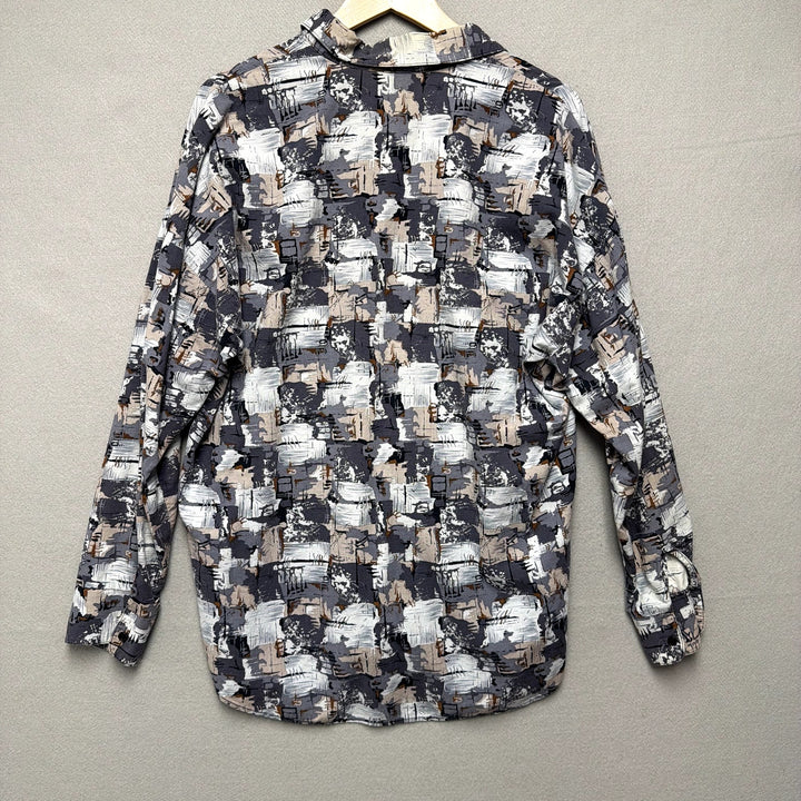 Vintage Triumph Abstract Button Down Shirt Size Large