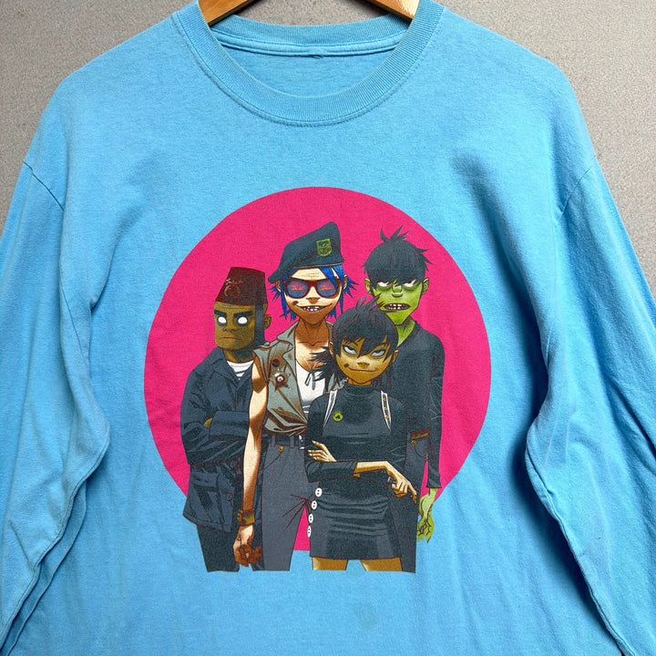 Gorillaz Blue Long Sleeve Shirt Size Large