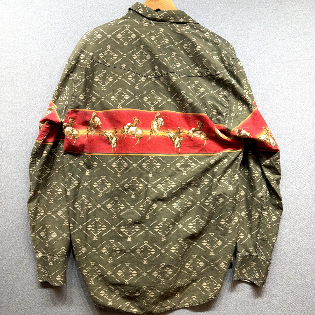 Vintage Roper Rodeo Western Pearl Snap Shirt Size Medium
